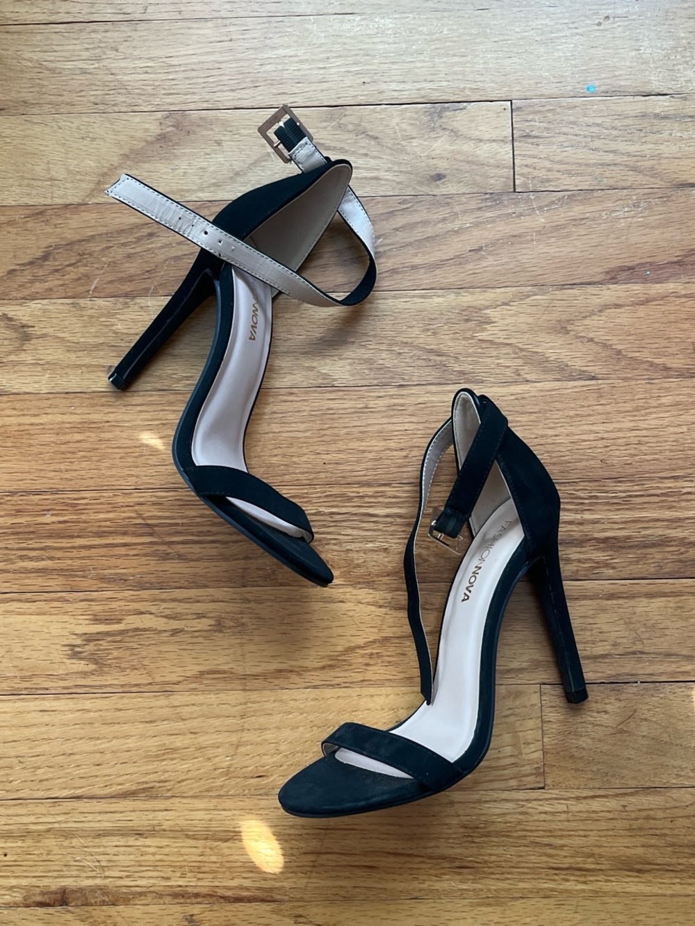 Black Ankle-Strap High Heel Sandals
